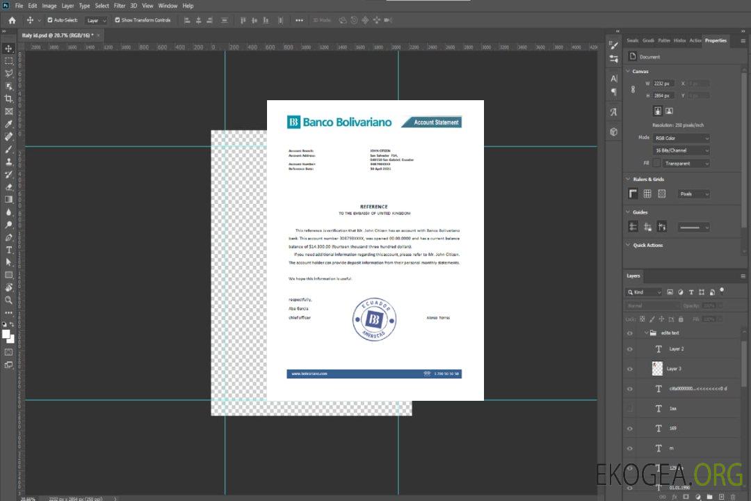 Équateur , Banco Bolivariano bank , reference template